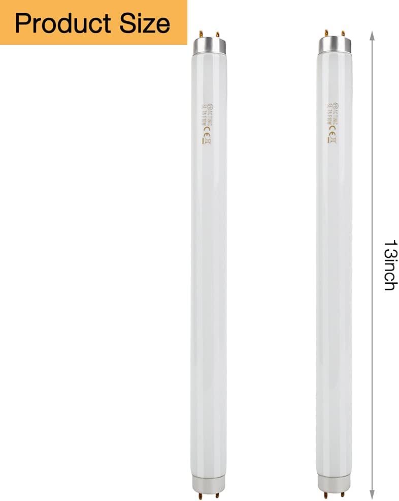 Bug Zapper Light Bulb,2 Pack Replacement Light Tubes 10W Each for Most 20W Electric Bug Zapper, 13'' BL T8 F10W Fluorescent UV Lamp Bulb Light Tube for Indoor Outdoor 20W Electronic Mosquito Zapper