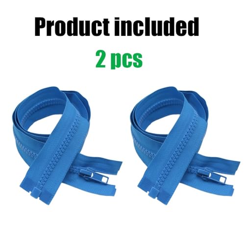 Image of YaHoGa 2PCS #5 29 inch Separating Jacket Zippers for Sewing Coats Jacket Zipper Replacement Plastic Zippers Bulk (29 inch Blue)