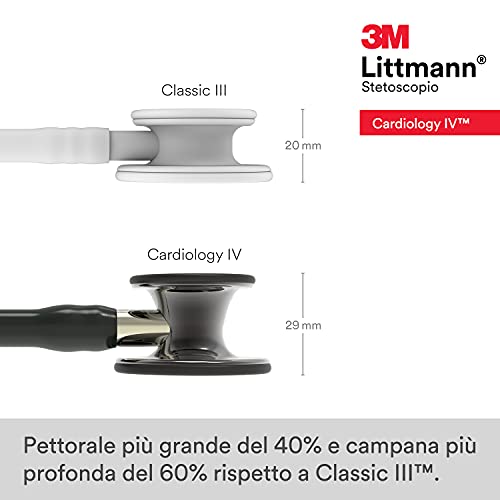 Image of 3M Littmann Cardiology IV Diagnostic Stethoscope, 6204, More Than 2X as Loud, Weighs Less, Stainless Steel High Polish Smoke-Finish Chestpiece, 27 inch Black Tube, Champagne Stem,Black Headset(Pack of 3)