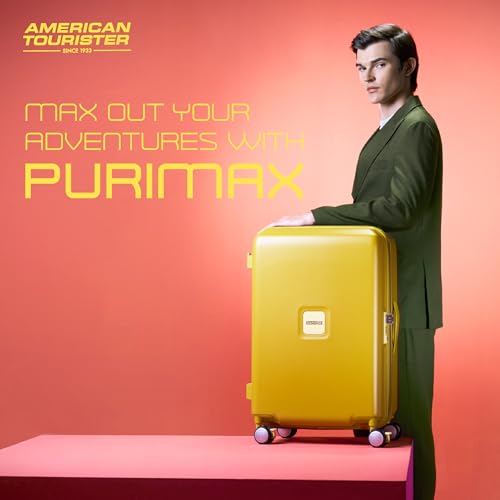 Image of American Tourister Purimax Suitcase with TSA Lock & 8 Wheels Hard Polycarbonate /Trolley Bag for Holiday /Travel Bag for Holiday /Travel Bag with Double Spinner Wheels for Unisex