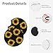 Sunflower Steering Wheel Cover with Two Cuppads, Black Universal 14.5-15 Inch Non-Slip Car Wheel Cover, Car Accessories for Women Men