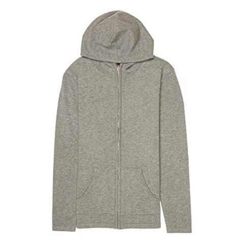 JL DE LA TOUR Women's Zipped Hoodie with Pocket 100% Cashmere - Grey - Large Cover