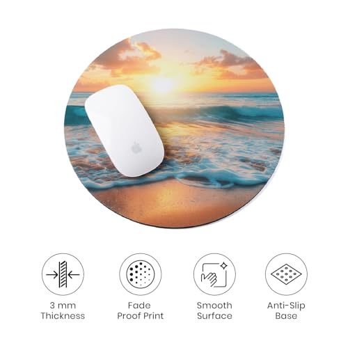 Image of Premium Non-Slip Mouse Pad for Office, Home & Gaming | Smooth Surface for Optical & Laser Mice | Durable Anti-Skid Rubber Base | Precision Tracking | Round Nature Butterfly Garden Design