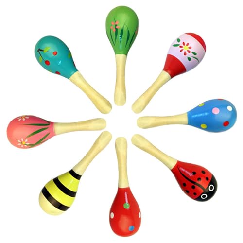 8 Stück Maracas, Rassel Musikinstrument Rasseln für...