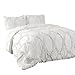 Lush Decor Avon Comforter Set, 3 Piece Set, King, White - White Comforters King Size Comforter - Ruffled Bedding Set - Vintage Coquette Decor