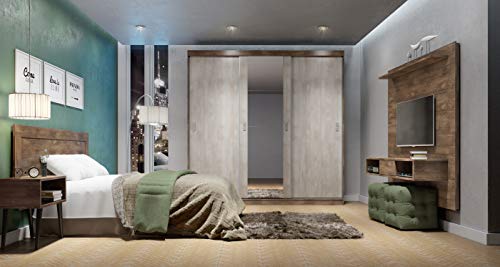 2 Drawer Bedroom Bedside Distressed Brown Table Nightstand, #TOP4