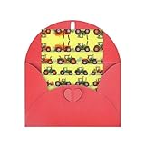 Cartes de vœux, 10,2 x 15,2 cm, intérieur vierge avec enveloppe, cartes de vœux pour toutes les occasions, design unique, machine agricole Green Fields