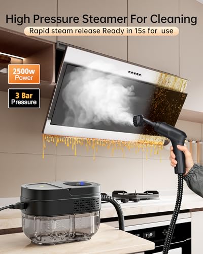 Handheld Steam Cleaner,2500W Steamer for Cleaning 1.69 Quarts Large Capacity Tank,Temperature steamer for Home,Car,kitchens,Camping - Thumbnail 2