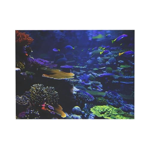 Toile murale décorative – Impressions sur toile de peintures à thème colonie de corail sous-marin – 30,5 x 40,6 cm