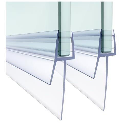FCSOTSPS Shower Door Bottom Seal,2 PCS 1/4" X 36" Shower Door Sweep for 1/4 Inch Glass,Frameless Glass Shower Door Seal Strip to Seal 23mm Gap, Stop Shower Leaks and Create a Water Barrier Cover
