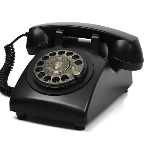 Image of Audio Guest Book Wedding Phone,32GB Memory Record Customized Audio Messages, Volume Adjustable, Perfect for Any Party（Frosted Black-Bronze Turntable）