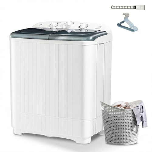 Image of DOGHLY 22lbs Portable Washing Machine, Washer with Drying Rack & 10 Hangers