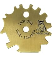 Sage Owl BBQ Grill Scraper for Outdoor Grill - Brass Grill Scraper Bristle Free - Safe Grill Acce...