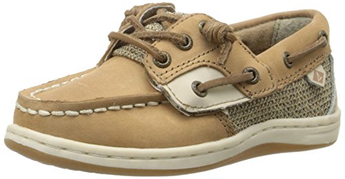 Sperry Girls' Songfish A/C Boat Shoe (Toddler/Little Kid), Linen/Oat, 5 M US Toddler