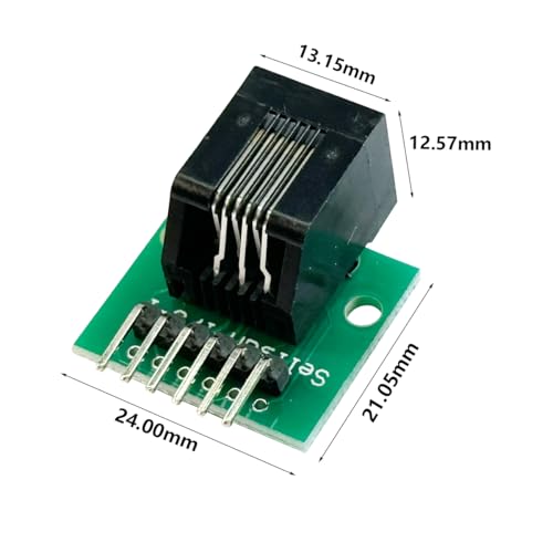 Conector RJ11 hembra con placa PCB 2 piezas miniatura 2