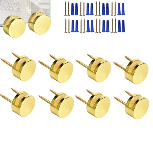 8PCS Gold Mirror Fixings Mirror Clips