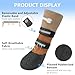 SCENEREAL Anti Slip Dog Socks Boots, Dog Shoes for Hot/Cold Pavement, Waterproof Grip Doggy Booties for Hardwood Floor, Rain Paw Protectors for Small Medium Large Senior Old Dogs, Khaki XL