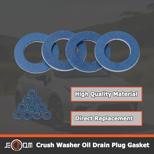 Image of 90430-12031 10 PCS Crush Washer Oil Drain Plug Gasket Crush Washer Compatible with Toyota Lexus Scion Aluminum Oil Drain Plug