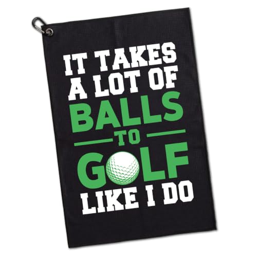 GEYGIE It Takes A Lot of Ball to Golf Like Sports Golf Towel with Clip