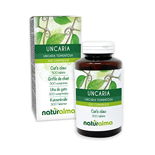 Uña de gato (Uncaria tomentosa) cortezas Naturalma | 150 g | 300 comprimidos de 500 mg | Complemento alimenticio | Natural y Vegano