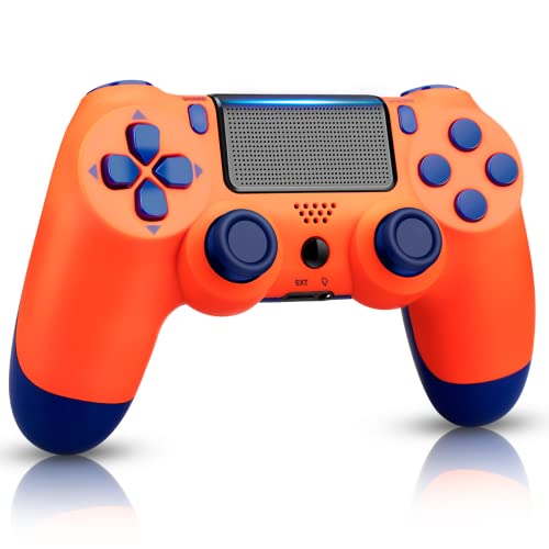Orange Wireless Controller Compatible with PS4 Pro Slim, Game Pad for PlayStation 4 with Dual joystick, wireless remote contr
