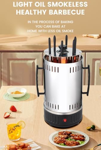 Electric Vertical Rotisserie Kebab Machine - 12 Fork Smokeless Indoor Grill for Perfect Gyros & BBQ Cooking at Home, Ideal for Family Gatherings & Parties
