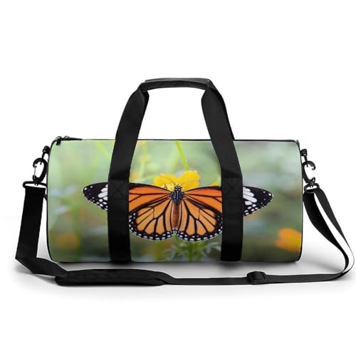 Sac de voyage papillon orange résistant pour camping et randonnée