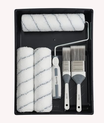 Harris Seriously Good Walls & Ceilings Decorating Kit 7 Pieces Roller Brushes Tray