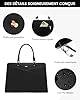 LOVEVOOK Sac Cabas Femme Sac à Main de Cours Lycee PU Cuir,Grande Capacité Sac Ordinateur Portable 15,6/17 Pouces 2 Pièces pour Travail Affaires Voyage Université (Noir, 15,6 Pouces) #5