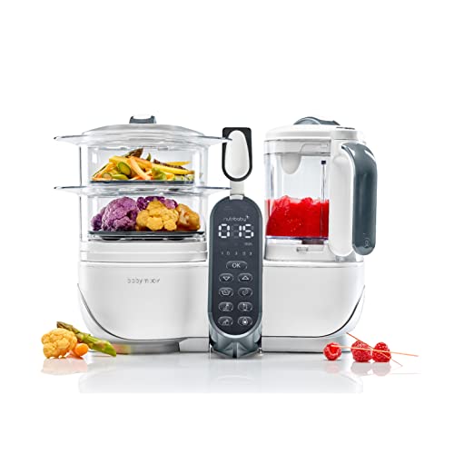 Babymoov Nutribaby+, Robot multifunzione 6 in 1, cuocivapore, frullatore, grande capacità per i bambini, ottimo per...