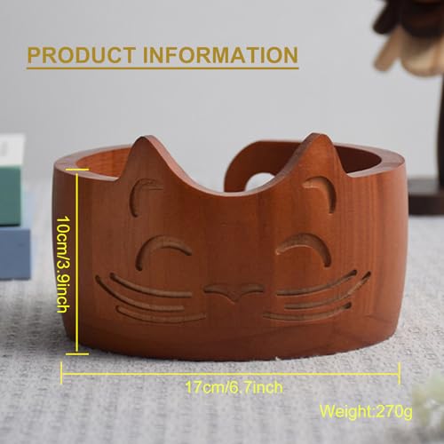 Image of Wood Yarn Bowl, Yarn Bowls for Crochet, Yarn Knitting Bowl, Crochet Yarn Holder Bowl, 6.7inch Yarn Knitting Bowl for Storage Yarn, Wool, String or Crochet #001