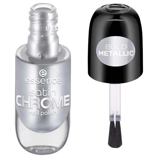 essence satin CHROME nail polish, Nr. 04, Silber, abdeckend, Expressergebnis, hochpigmentiert, metallisch, vegan, ohne Mikroplastikpartikel, ohne Parfüm, ohne Parabene, 1er Pack (8ml)