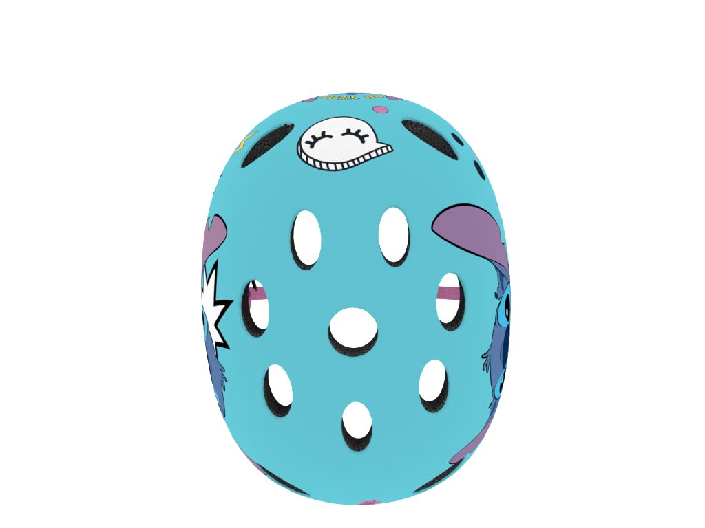 Seven Polska Disney - Casco da bicicletta Stitch, Roller Blades, Skater, 52-56 cm, a partire da circa 6 anni