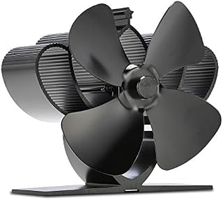Netta 4 Blade Mini Woodburner Stove Fan - Silent Operation - Eco Friendly Circulation - Efficient Heat Distribution - Ideal Small 13cm Log Burner Fan and Woodburner Fireplace Fan - Black