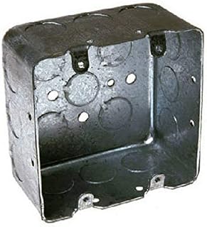 Hubbell-Raco 683 Two-Device Switch, 4-Inch. Square Box 2-1/8-Inch Deep, 1/2-Inch and 3/4-Inch Side