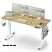 Produktbild VASAGLE Höhenverstellbarer Schreibtisch elektrisch, 60 x 140 x (72-120) cm, stufenlos verstellbar, Memory-Funktion mit 4 Höhen, natureichenfarben LSD174N01, Holzspanplatte, Stahl, Oxford-Gewebe