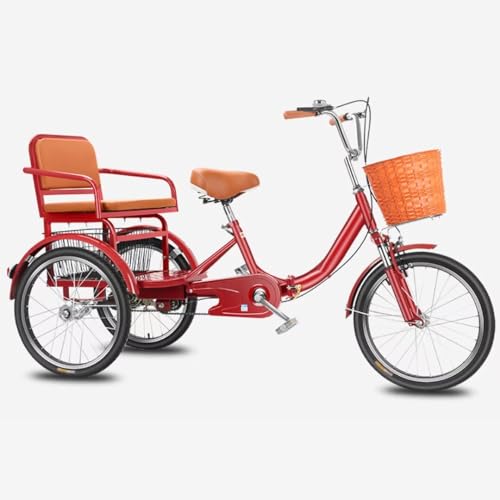 Triciclo Plegable para Adultos, 3 Ruedas, Rojo miniatura 1