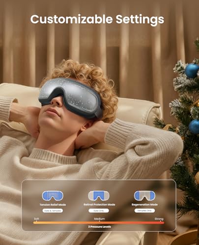 Image of RENPHO Limited Edition Eye Massager with Heat and Cooling Voice Control, Fathers Day Dad Gifts for Husband Men, FSA Eligible HSA, Eye Mask for Dry Eyes Head Tension and Stress Relief - Eyeris 3