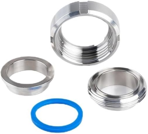 1/2“ 3/4" 1" 1-1/4" 1-1/2" 2" SMS-Type 304 Stainless Steel Union Welded Pipe Fitting Joint Coupling Silicone Gasket(1-1/2")