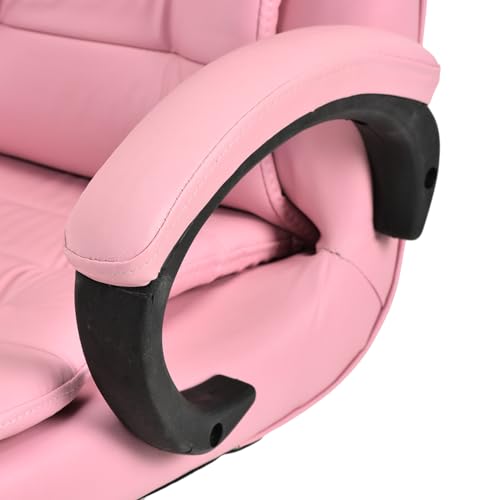 Image of GOYALSON Leatherette Double Cushion Office Guest Chair Sleek, Comfortable Seating for Visitors in Lobby, Reception (2, Pink, Double Pipe Chrome Steel Frame)