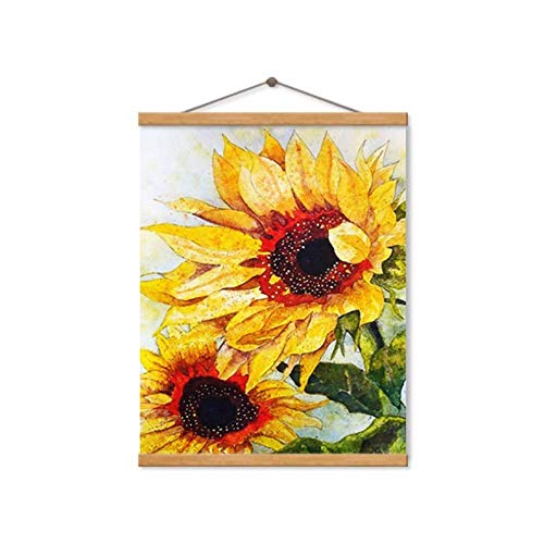 Toile tournesol rétro classique décoration murale salon premium