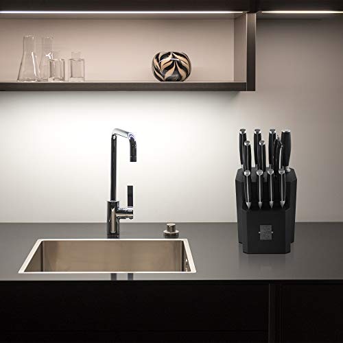 Tuo Kitchen Knife Set - 12 Pcs Knife Set With Wooden Block - Premium Forged German Stainless Steel, Ergonomic Pakkawood Handle - Black Hawk Series With Gift Box #TOP5
