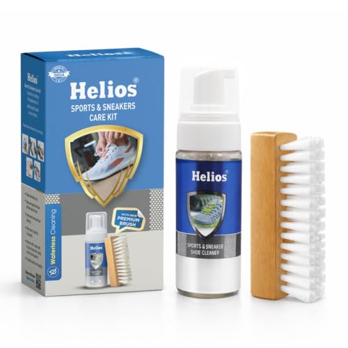 Image of Helios Shoe Cleaning Kit With Brush | Sports and Sneaker Shoe Cleaner | Easy Sneaker Cleaner Kit For White Shoes, Sneakers & Casual Footwear | Dirt & Stain Remover