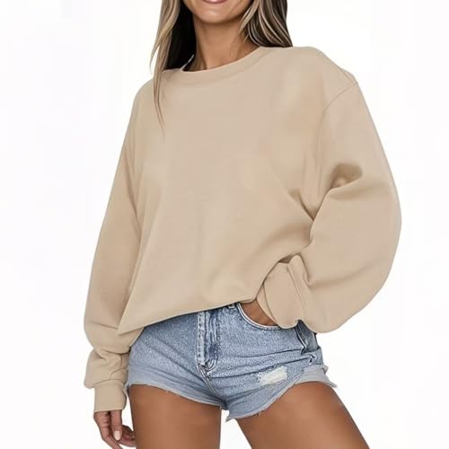 Men's Casual Crewneck Sweatshirt Long Sleeve Solid Pullover Unisex sweatshirt Tops