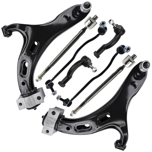 Image of Detroit Axle - 8pc Front End Kit for 2015 2016 2017 2018 2019 Subaru Legacy Outback, Left and Right 2 Lower Control Arms with Ball Joints 2 Outer Tie Rods 2 Inner Tie Rods 2 Sway Bars Replacement