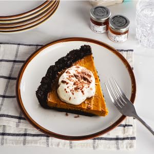 Image of ONEMORE Ceramic Plates Set of 6, 8.5 inch Small Dinner Plates for Appetizer, Salad and Dessert. Oven, Microwave and Dishwasher Safe Plate. Rustic Kitchen Porcelain Dish - Cream White