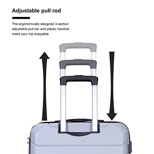 Hard Shell Luggage Sets,Hardshell Suitcase Spinner Wheels PP Luggage Sets Lightweight Suitcase with TSA Lock,3-Piece Set (20"/24"/28") (Silver)2