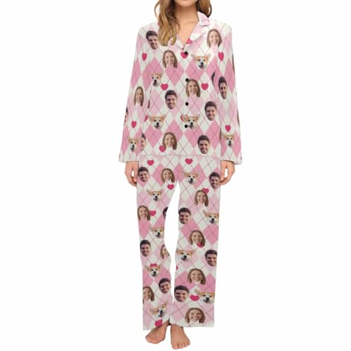 Personalized Pajamas with Faces for Men Women, Custom Funny Face Pajamas Gifts For Couple, Cat Mom, Dog Mom2