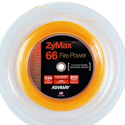 ASHAWAY ZyMax 66 Fire Badminton String Reel-Fire Orange