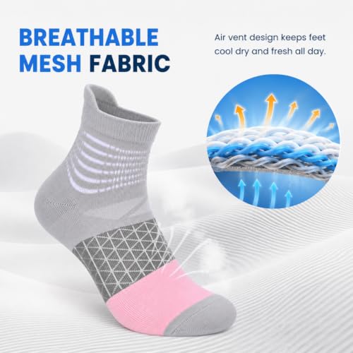 Image of IRAMY Compression Ankle Support Socks Women Wicking Cushioned Athletic Plantar Fasciitis Relief 3 /4 /6 Pairs
